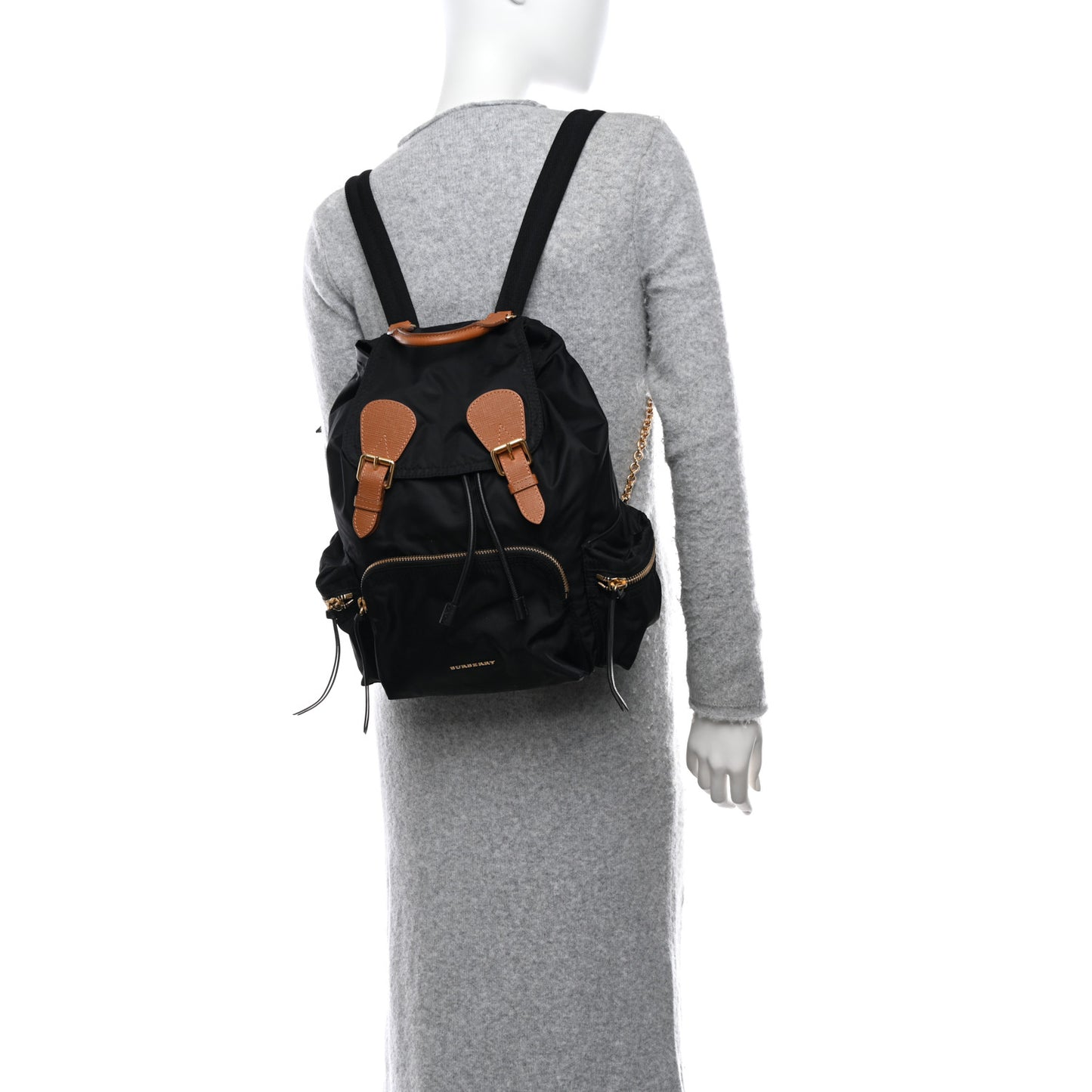 Nylon Large Rucksack Backpack Black