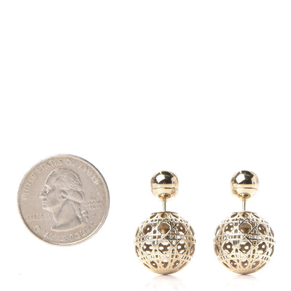 Christian Dior Cannage Mise En Dior Tribal Earrings Gold 2 of 5
