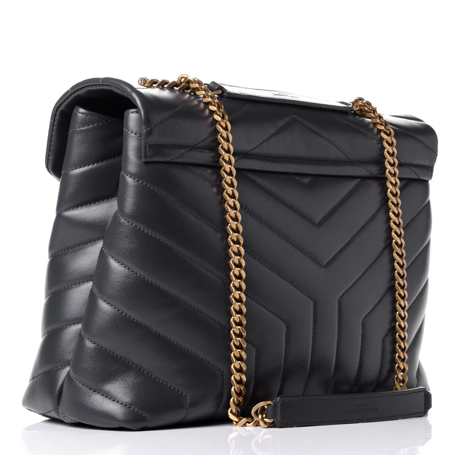 Saint Laurent Calfskin Y Quilted Monogram Medium Loulou Chain Satchel Smog 3 of 11