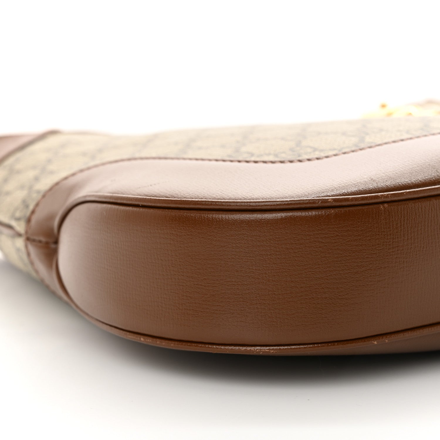 Gucci GG Supreme Monogram Azalea Calfskin Web Medium Jackie 1961 Hobo Beige Ebony Brown Sugar 9 of 13