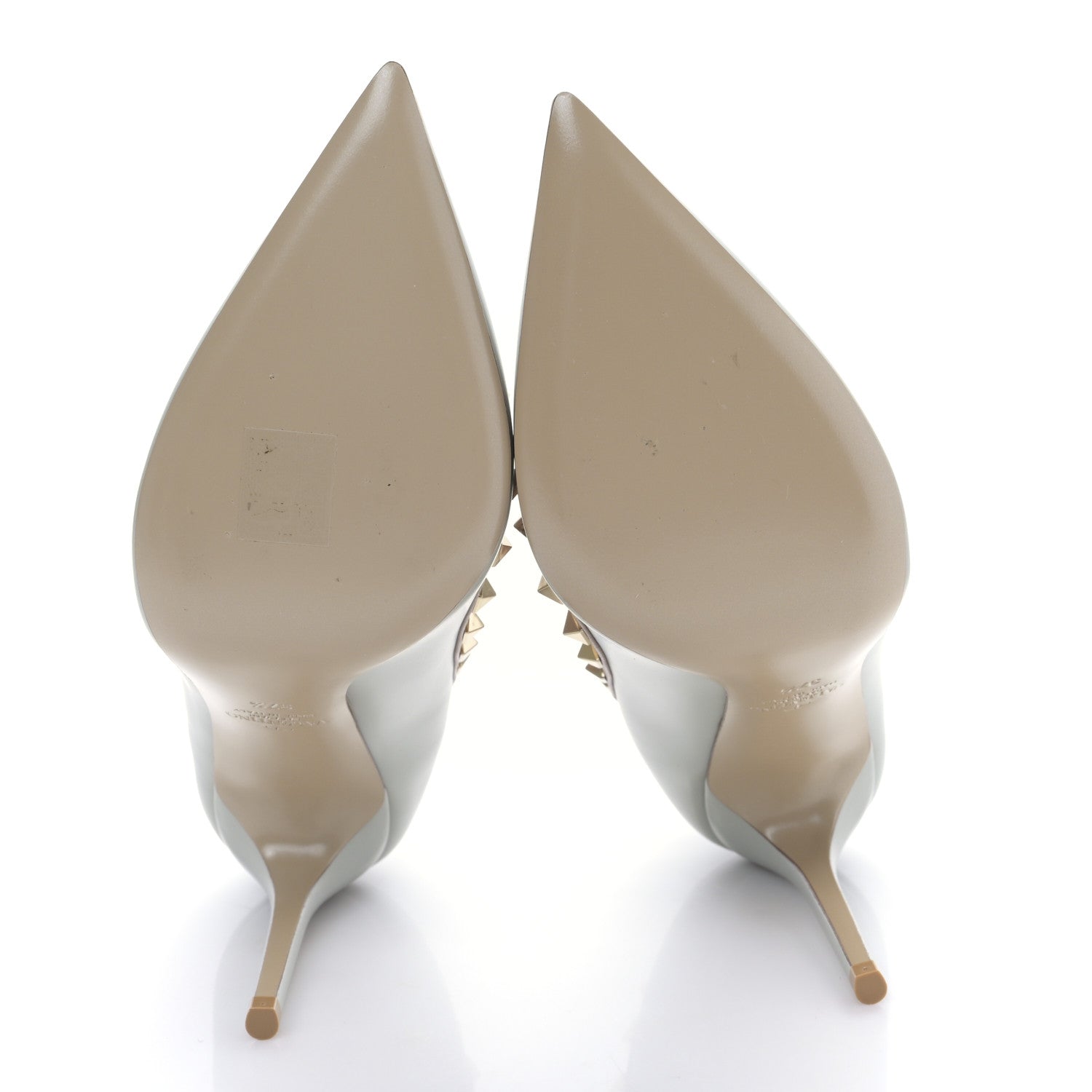 Valentino Garavani Nappa Rockstud 100mm Pumps 37.5 Stone Poudre 5 of 8