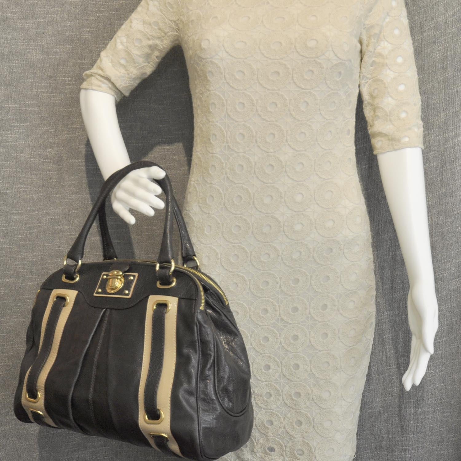 Marc Jacobs Leather Striping Hudson Tote Chili Dark Brown 2 of 11