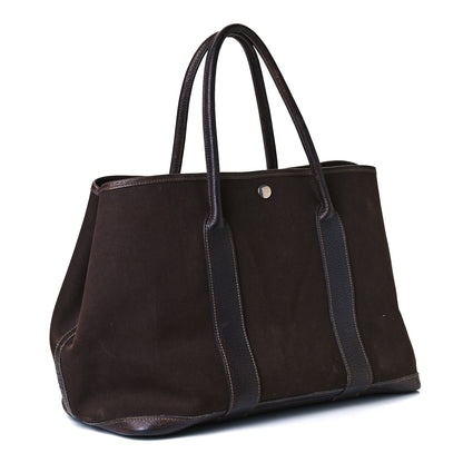 Hermes Toile Negonda Garden Party Tote 36 MM Chocolate 3 of 15