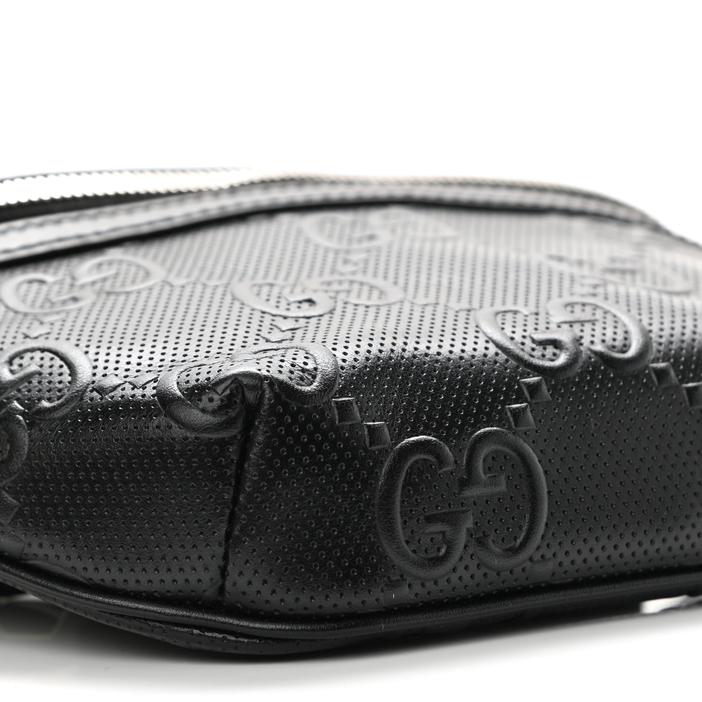 Calfskin GG Tennis Embossed Belt Bag Black