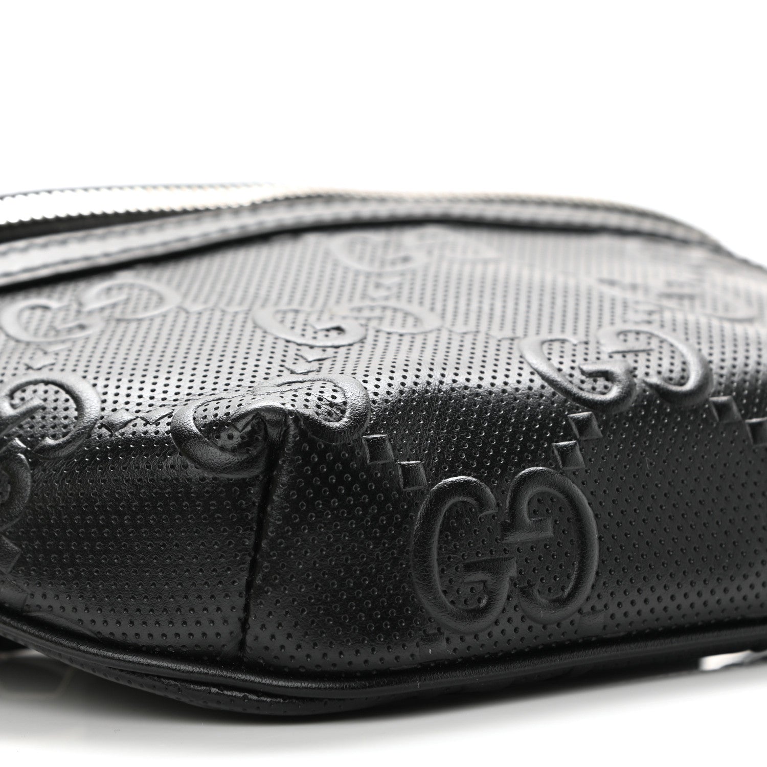 Gucci Calfskin GG Tennis Embossed Belt Bag Black 8 of 10