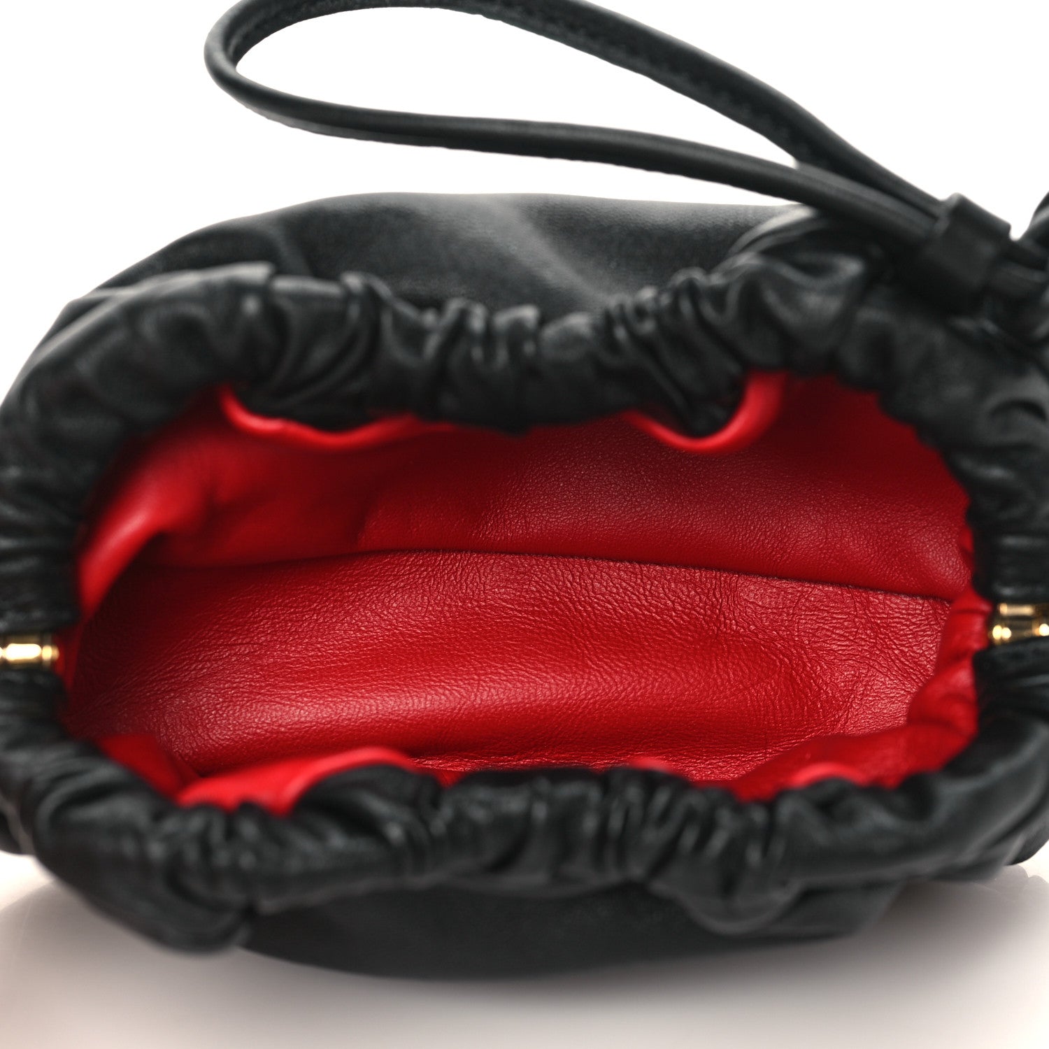 Mansur Gavriel Lambskin Mini Cloud Wristlet Black Flamma 5 of 6