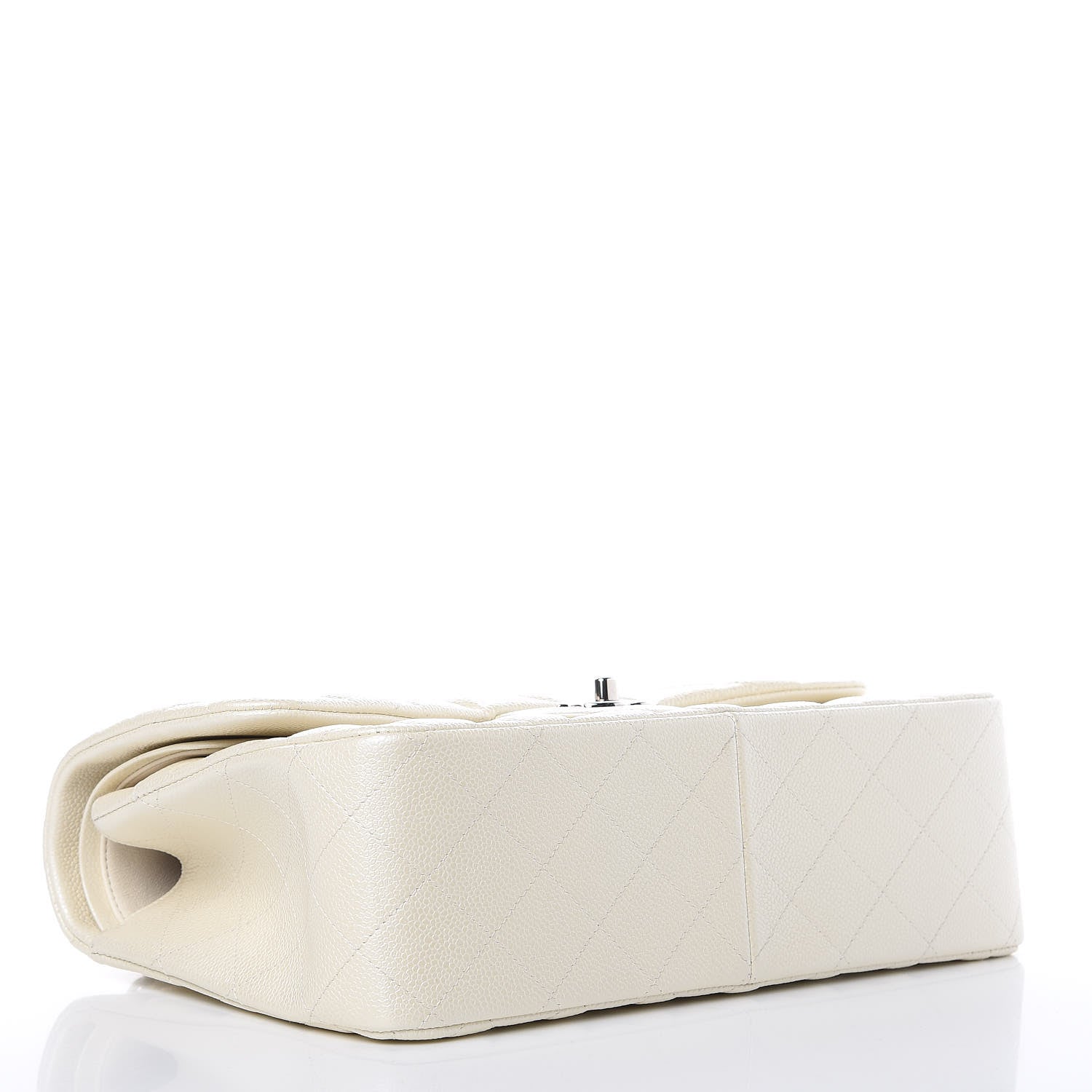 Chanel Pearly Caviar Quilted Jumbo Double Flap Dark White 4 of 10
