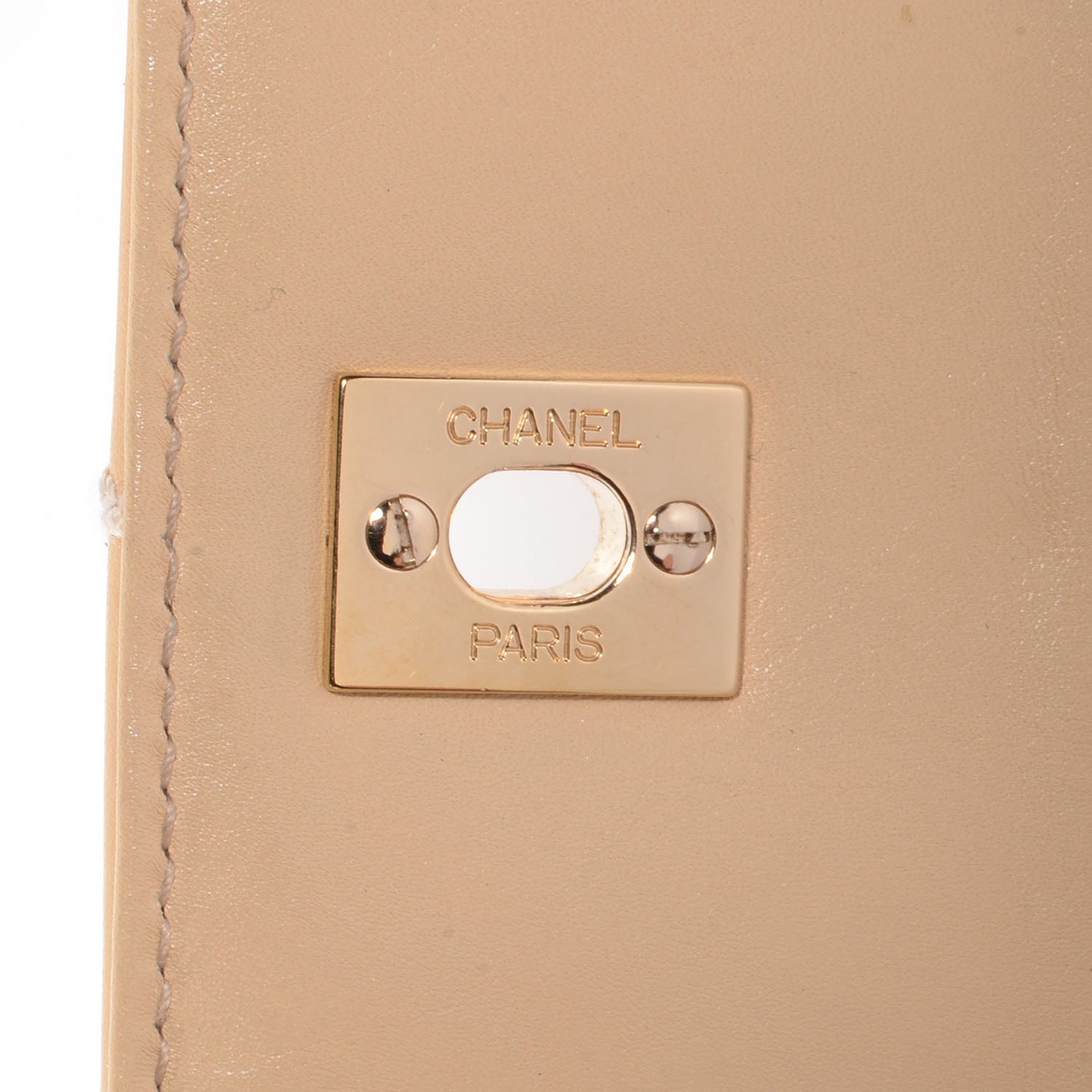 Chanel Lambskin Surpique Shoulder Bag Beige 8 of 8