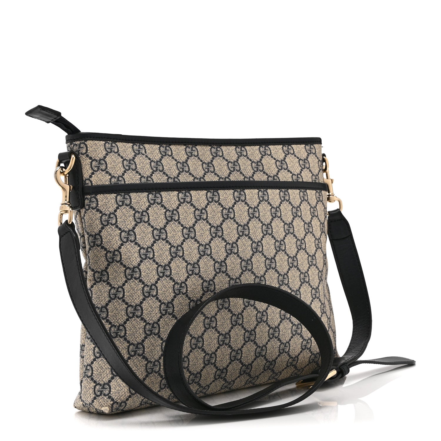 Gucci GG Plus Monogram Medium Flat Messenger Bag Navy 3 of 10