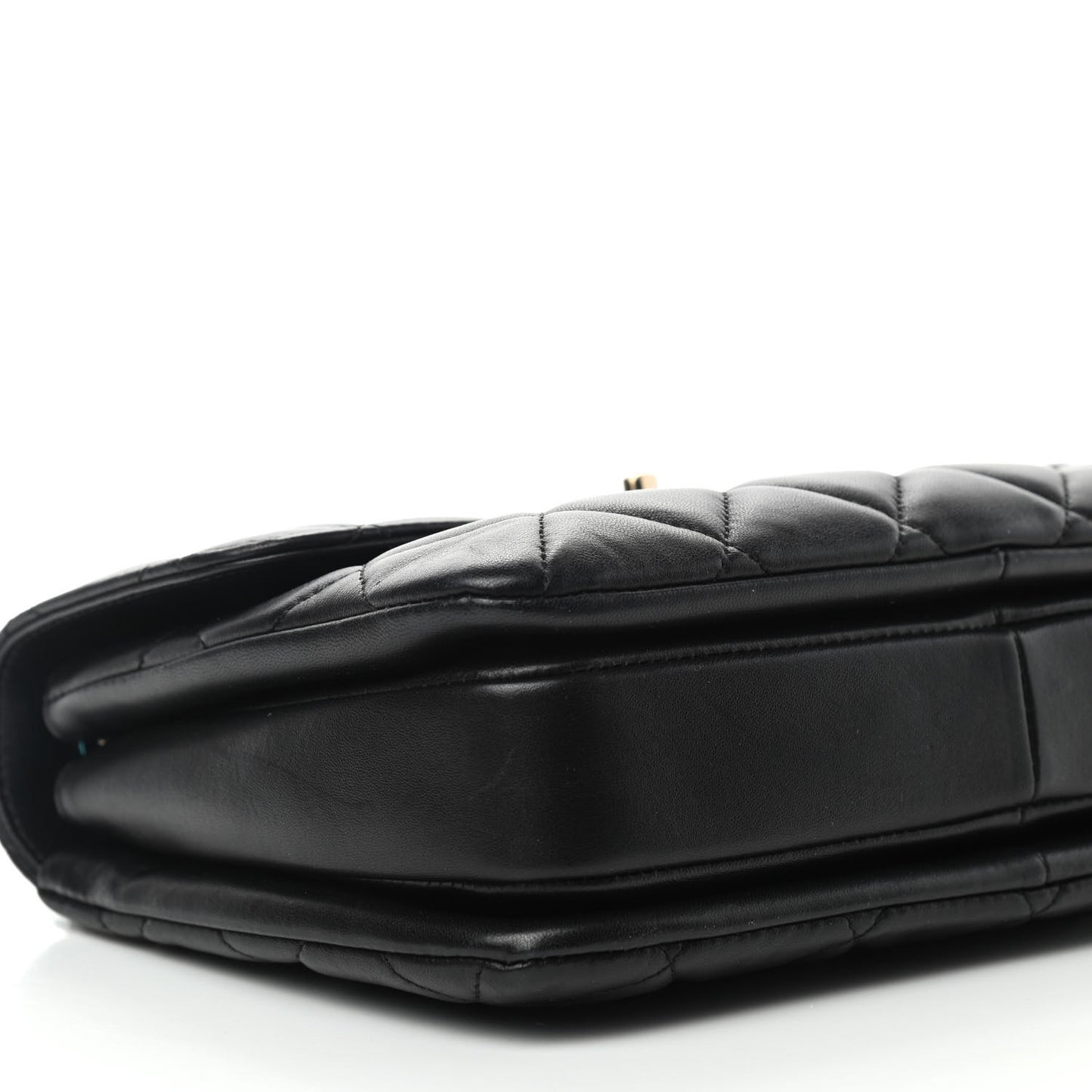 Lambskin Quilted Small Trendy CC Dual Handle Flap Bag Black