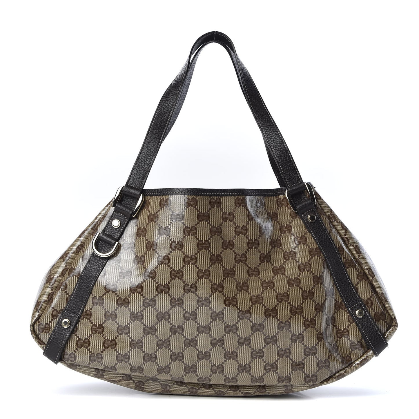 Crystal Monogram Medium Abbey Shoulder Bag Dark Brown