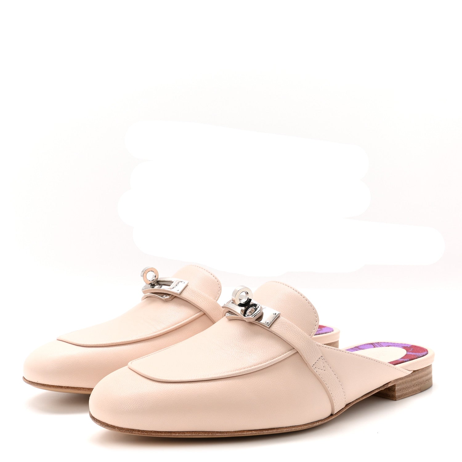 Hermes Goatskin Oz Mules 37.5 Blanc Poros 4 of 9
