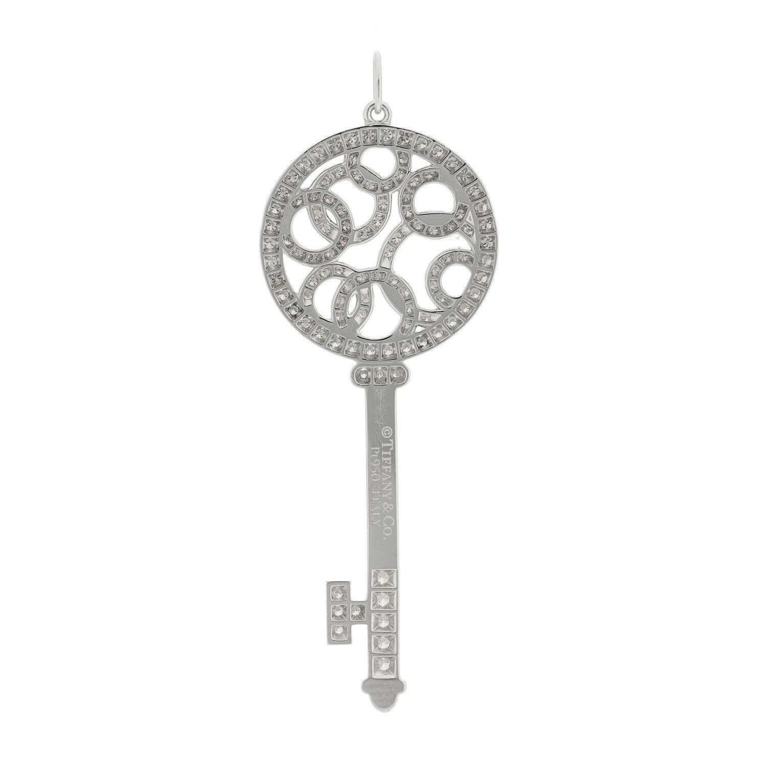 Tiffany Platinum Diamond Bubbles Key Pendant 3 of 4