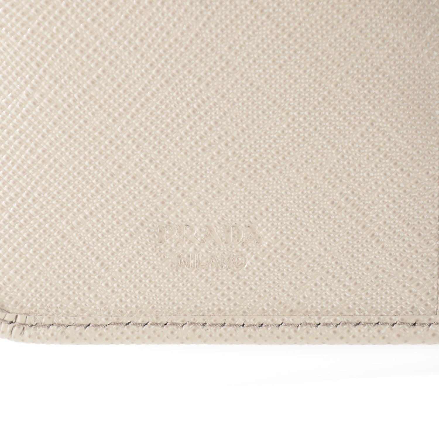 Prada Saffiano Metal Compact Wallet Pomice 5 of 7