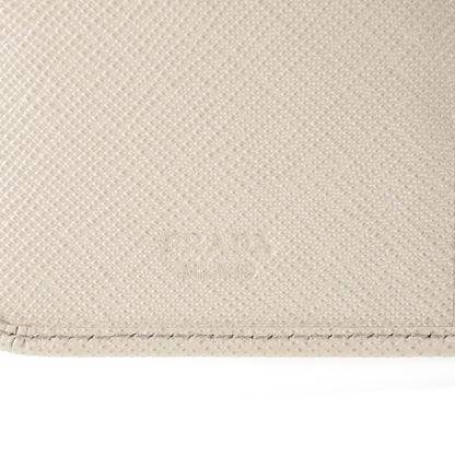 Prada Saffiano Metal Compact Wallet Pomice 5 of 7