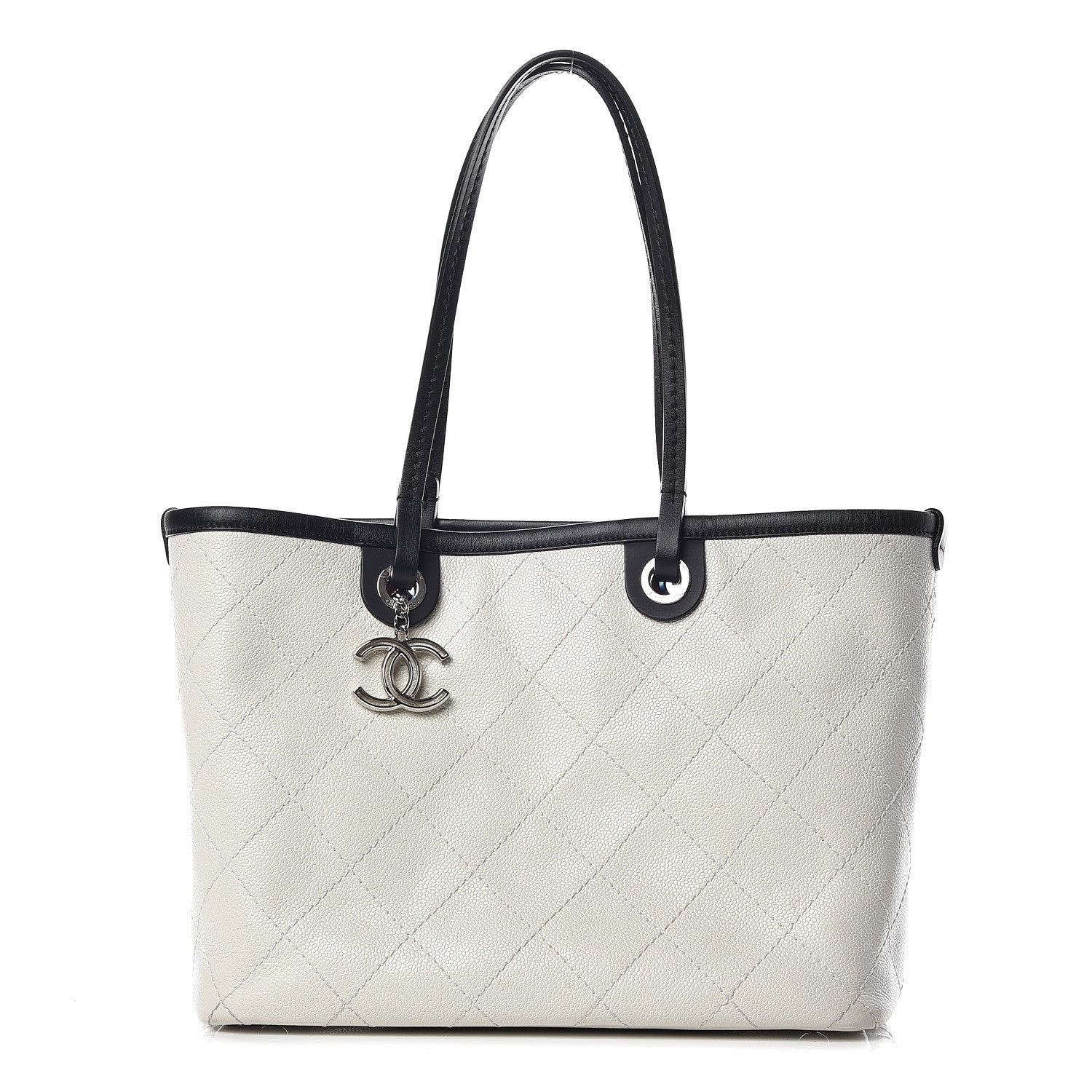 Chanel Grained Calfskin Shopping Fever Tote White 2 of 11