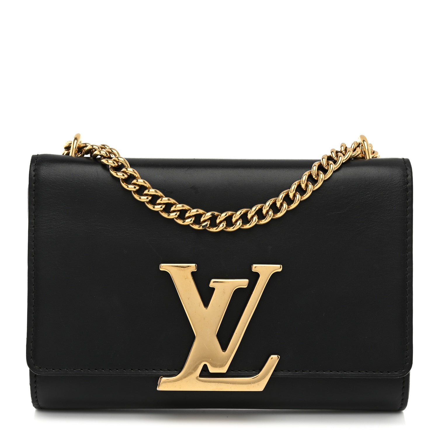 Louis Vuitton Calfskin Chain Louise MM Black 1 of 10