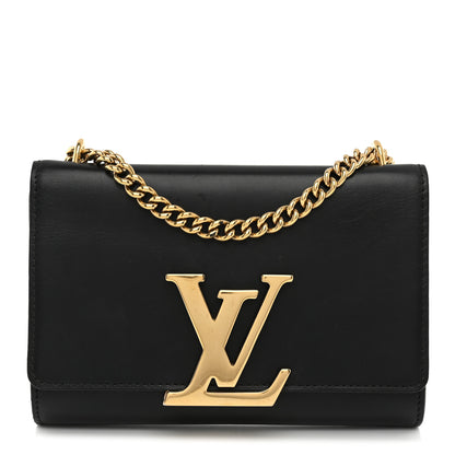 Louis Vuitton Calfskin Chain Louise MM Black 1 of 10