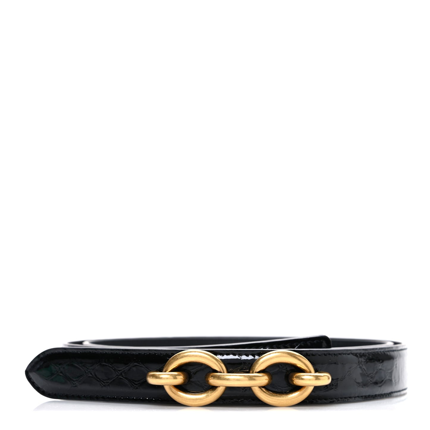 Patent Calfskin Snakeskin Embossed 20mm Cintura Belt 85 34 Black