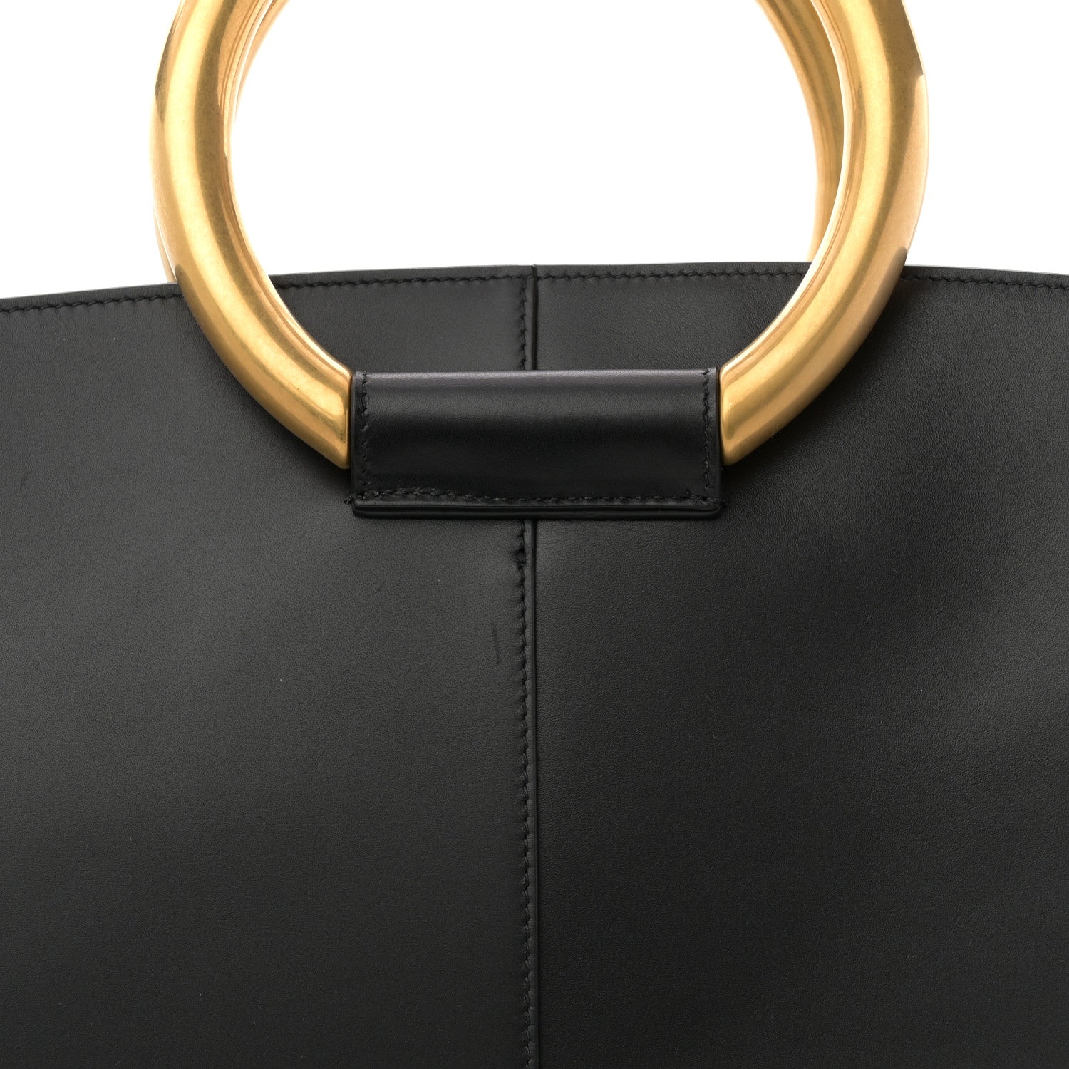 Saint Laurent Smooth Calfskin Maxi Trapezoid Shopping Tote Black 7 of 11
