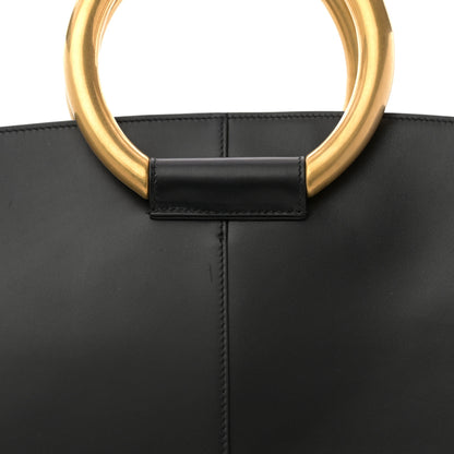 Saint Laurent Smooth Calfskin Maxi Trapezoid Shopping Tote Black 7 of 11
