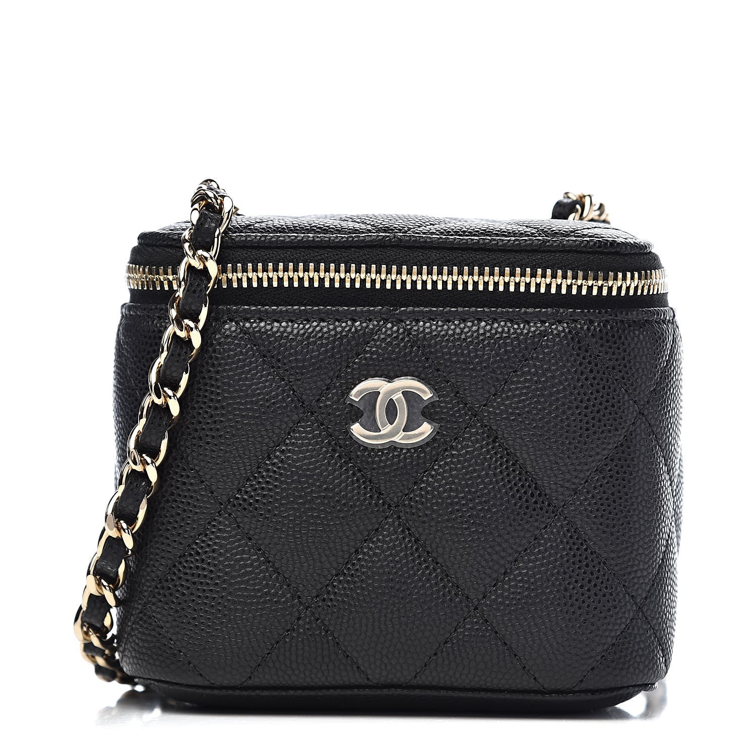 Chanel Caviar Quilted Mini Vanity Case With Chain Black 1 of 11