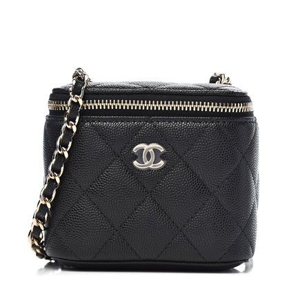 Chanel Caviar Quilted Mini Vanity Case With Chain Black 1 of 11
