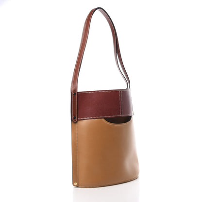 Chloe Shiny Calfskin Goatskin Medium Aby Bi-Color Bucket Bag Autumnal Brown 3 of 10