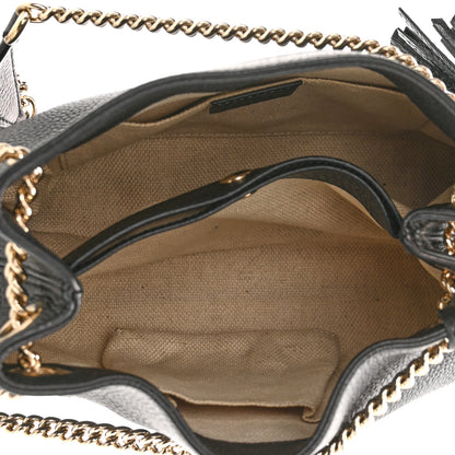 Gucci Pebbled Calfskin Small Soho Chain Shoulder Bag Black 5 of 10