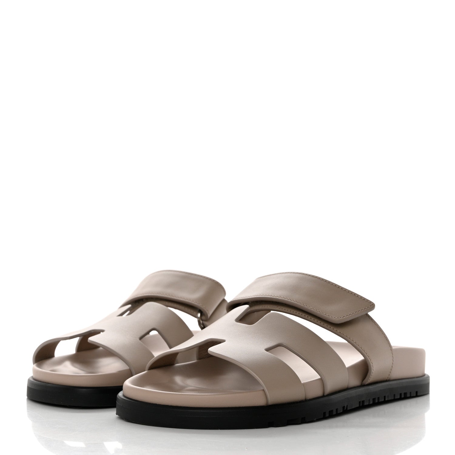 Hermes Calfskin Womens Chypre Sandals 35 Beige Mastic 3 of 8