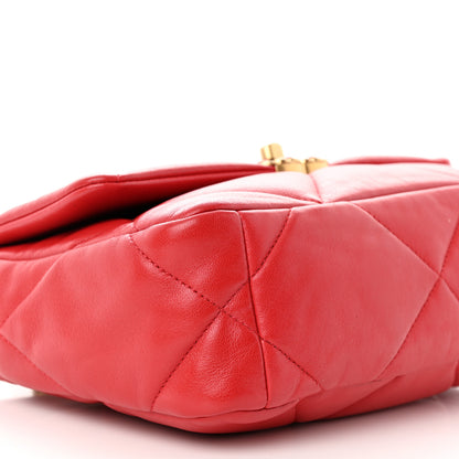Chanel Goatskin Quilted Medium Chanel 19 Flap Red 9 of 12