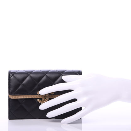 Chanel Lambskin Quilted Medium CC Chic Flap Wallet Black Gold 2 of 11
