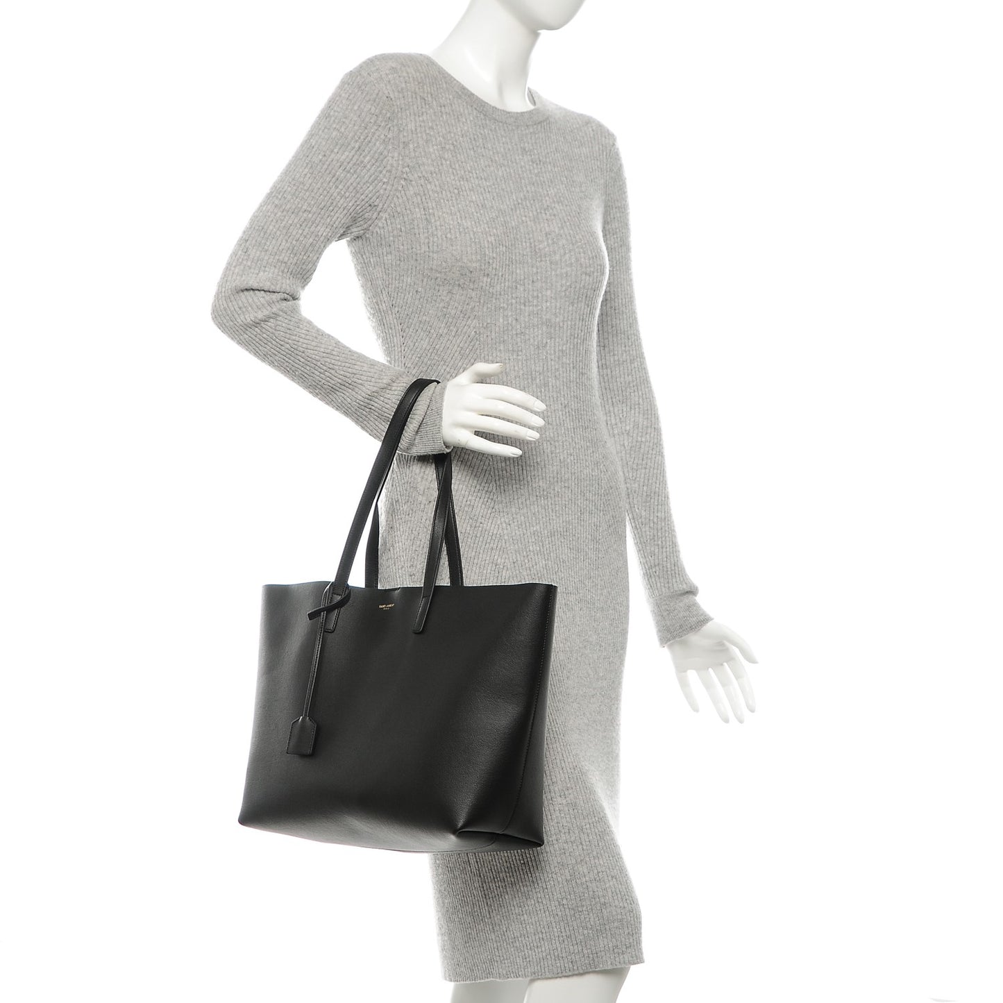 Calfskin Large Shopping Tote Black