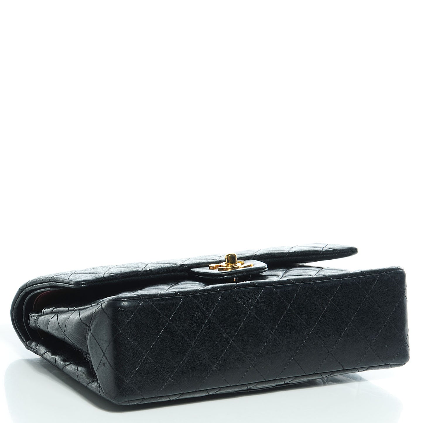 Lambskin Double Medium Flap Black