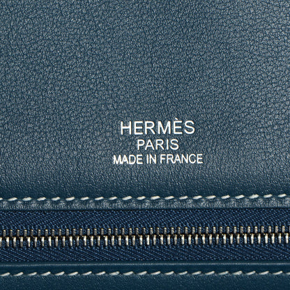 Hermes Swift Toile Ghillies Birkin 40 Bleu De Prusse 23 of 28