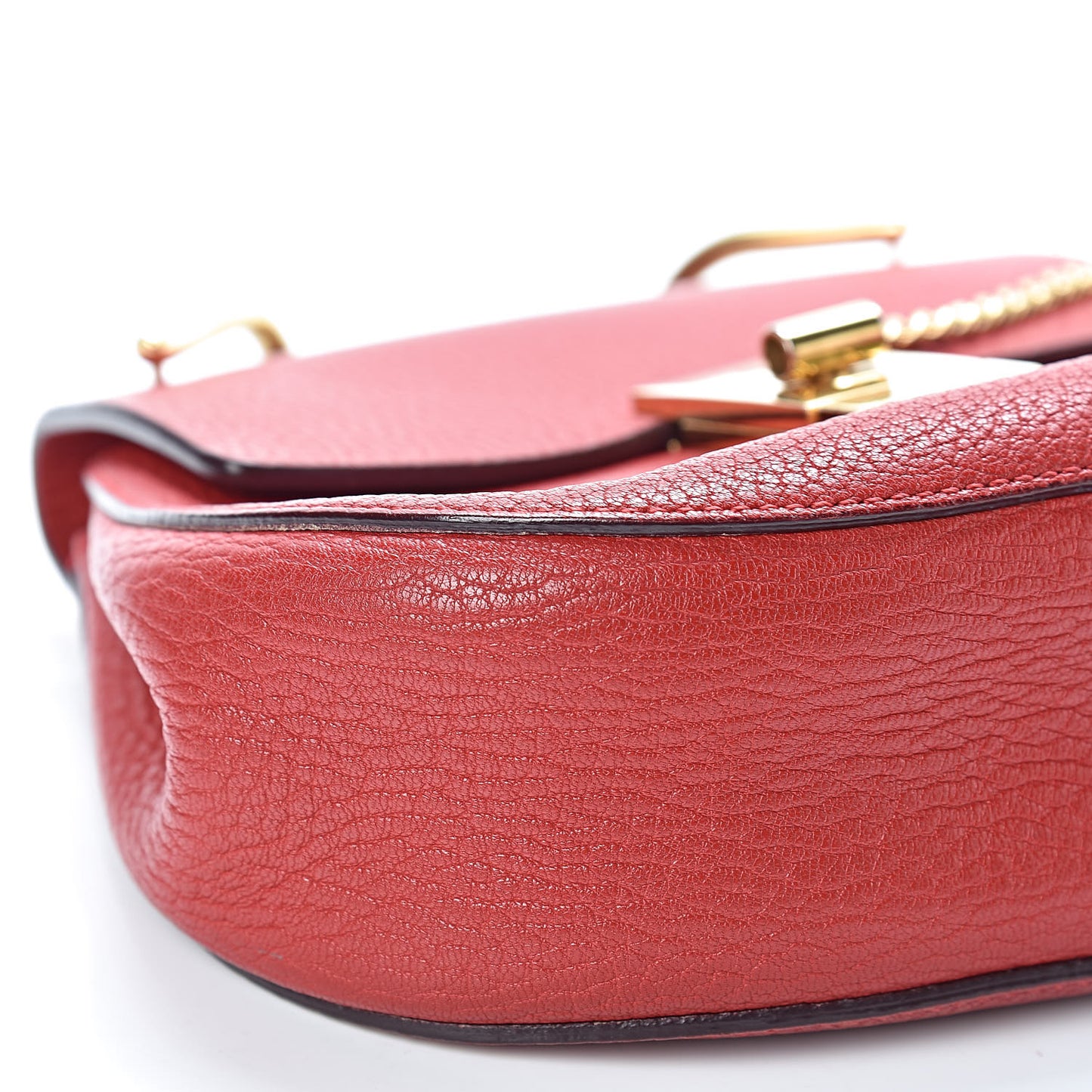 Grained Lambskin Mini Drew Shoulder Bag Plaid Red