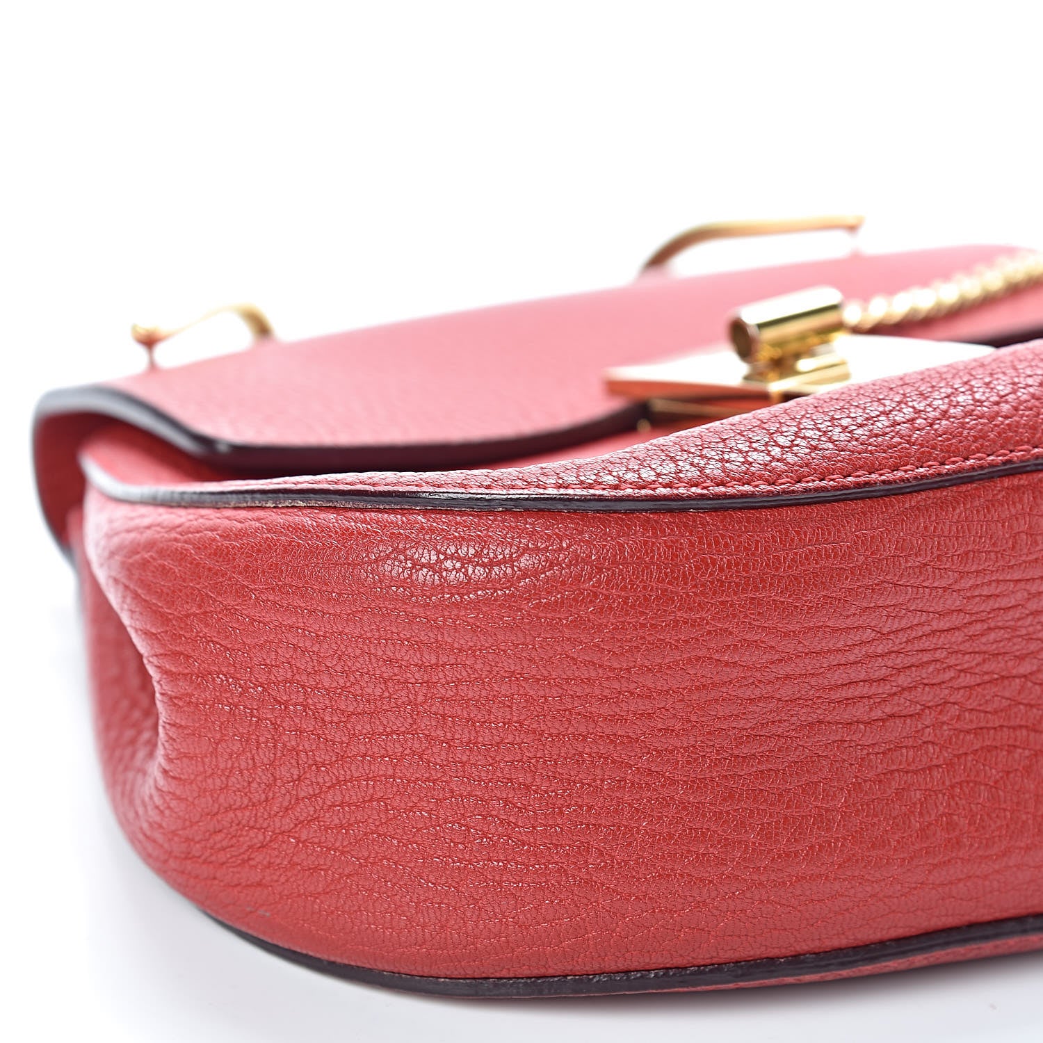 Chloe Grained Lambskin Mini Drew Shoulder Bag Plaid Red 13 of 19