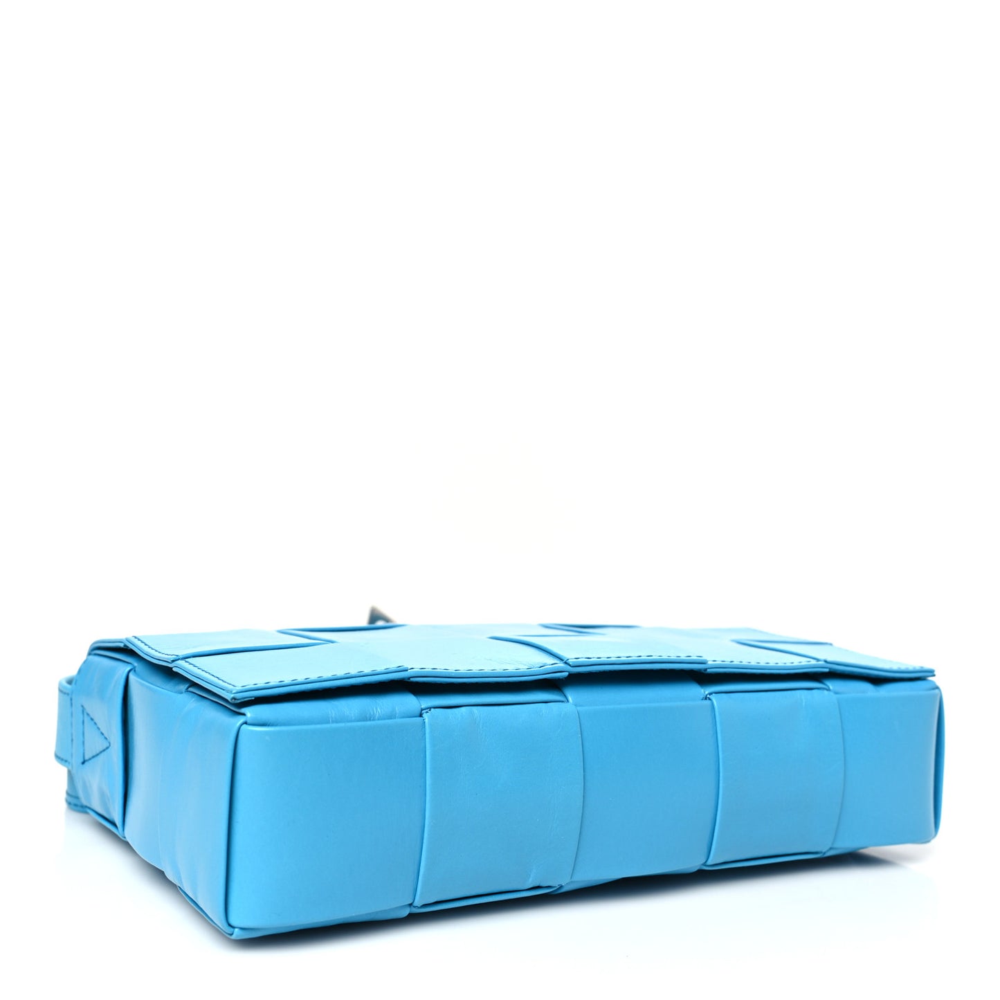 Paper Calfskin Maxi Intreccio Cassette Crossbody Bag Pool