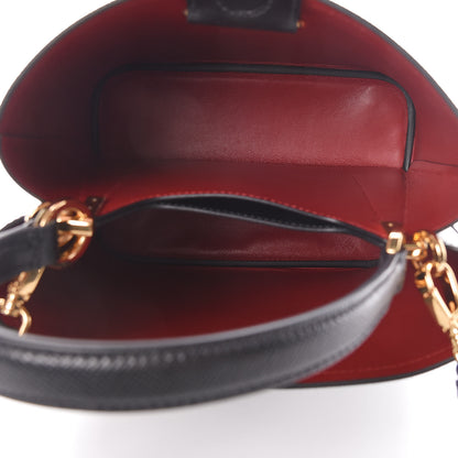 Prada Saffiano Cuir Medium Panier Bucket Bag Black Fuoco 5 of 9
