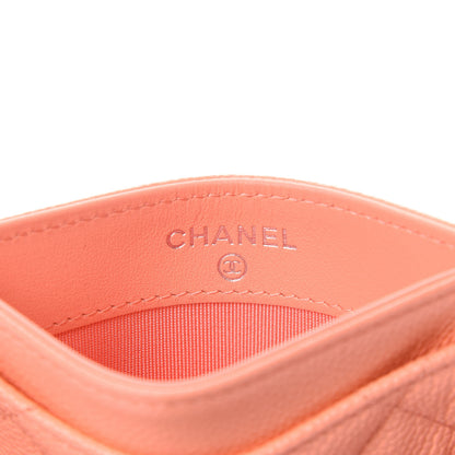 Chanel Caviar Quilted Card Holder Coral 6 of 9
