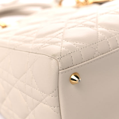 Christian Dior Lambskin Cannage Medium Lady Dior Light Beige 8 of 14
