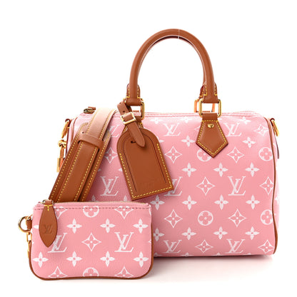 Louis Vuitton Calfskin Monogram Speedy P9 Bandouliere 25 Pink Sakura 3 of 11