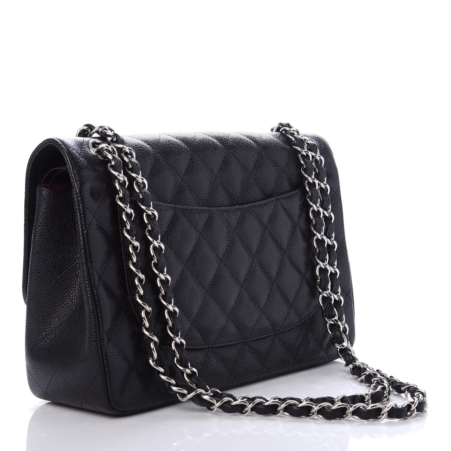 Caviar Quilted Jumbo Double Flap Black