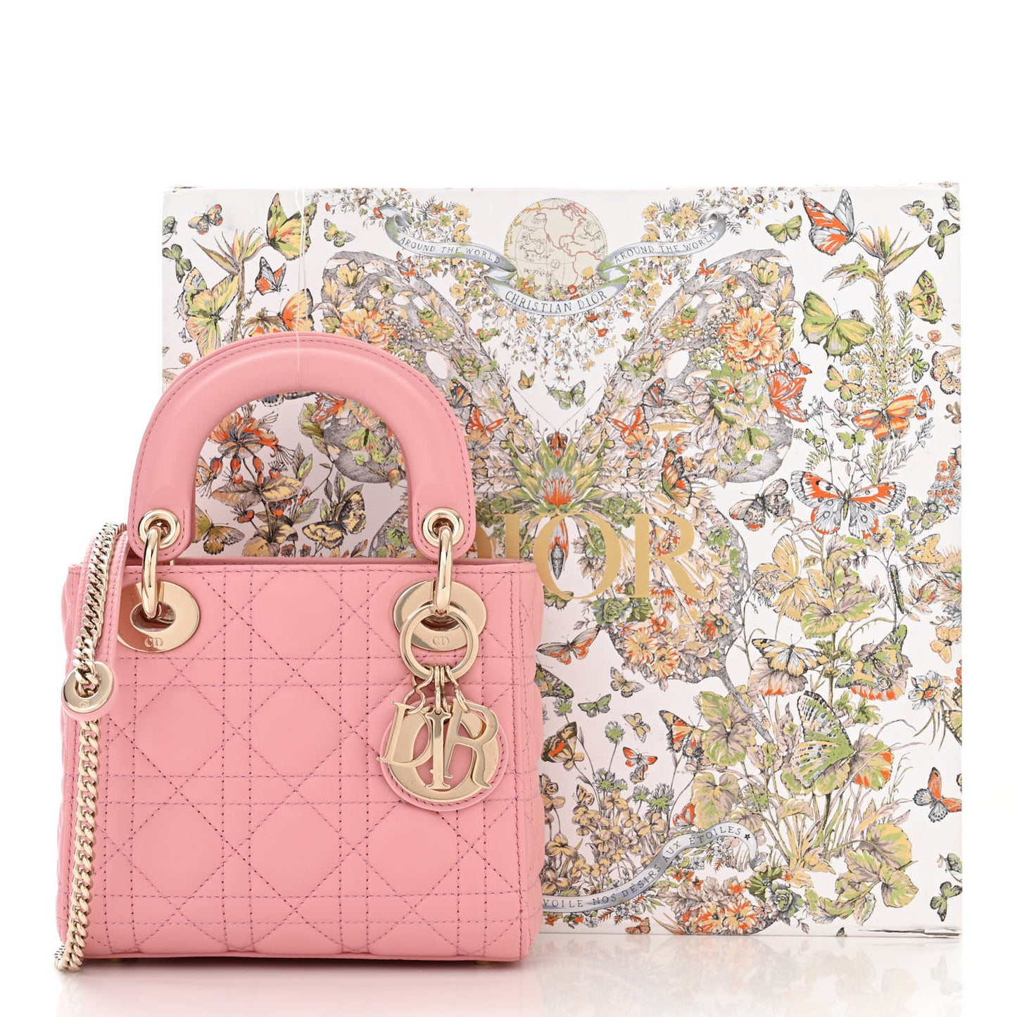 Lambskin Cannage Mini Lady Dior Light Pink