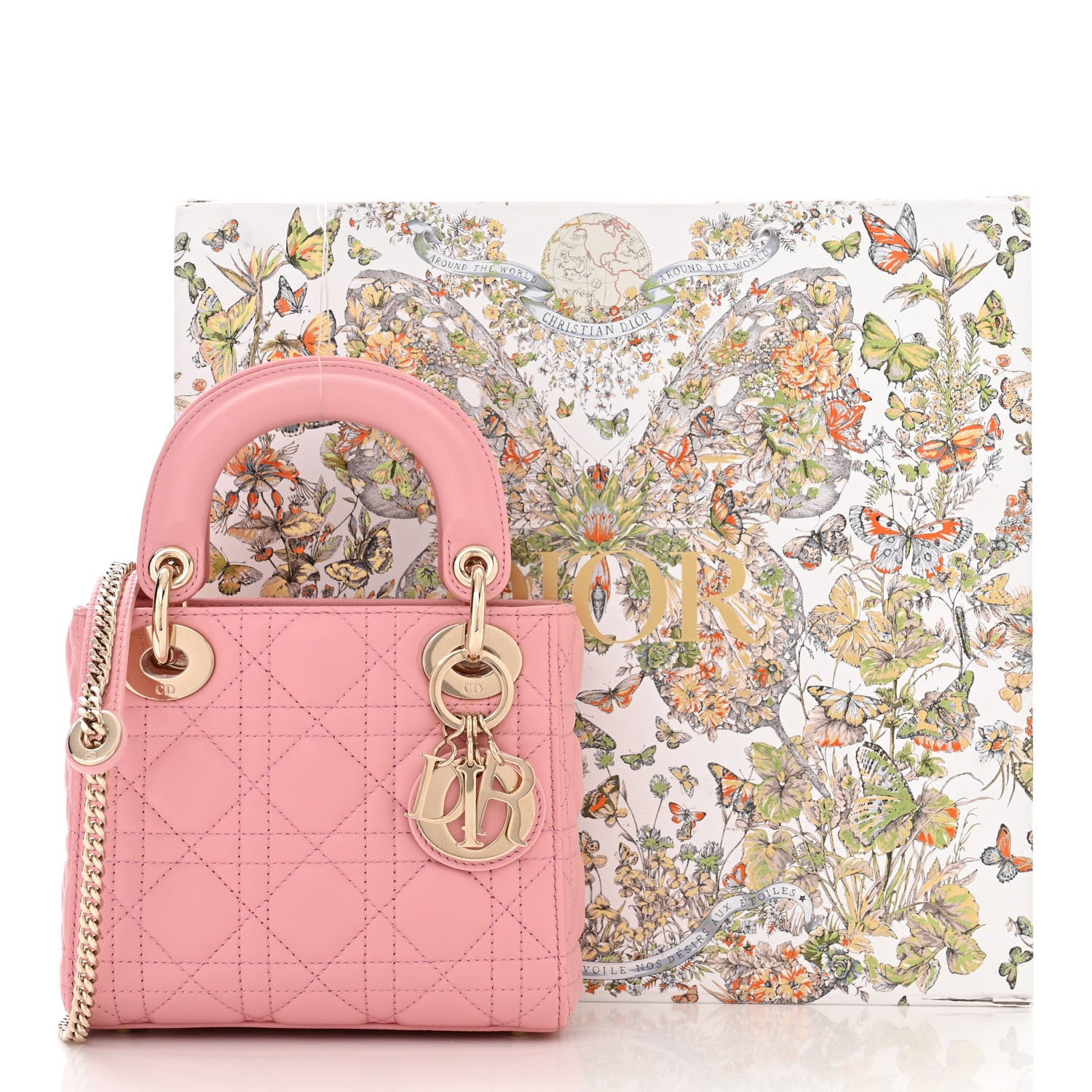 Christian Dior Lambskin Cannage Mini Lady Dior Light Pink 11 of 11
