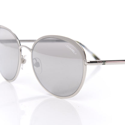 Chanel Round Spring Sunglasses 4206 Black Silver 7 of 8