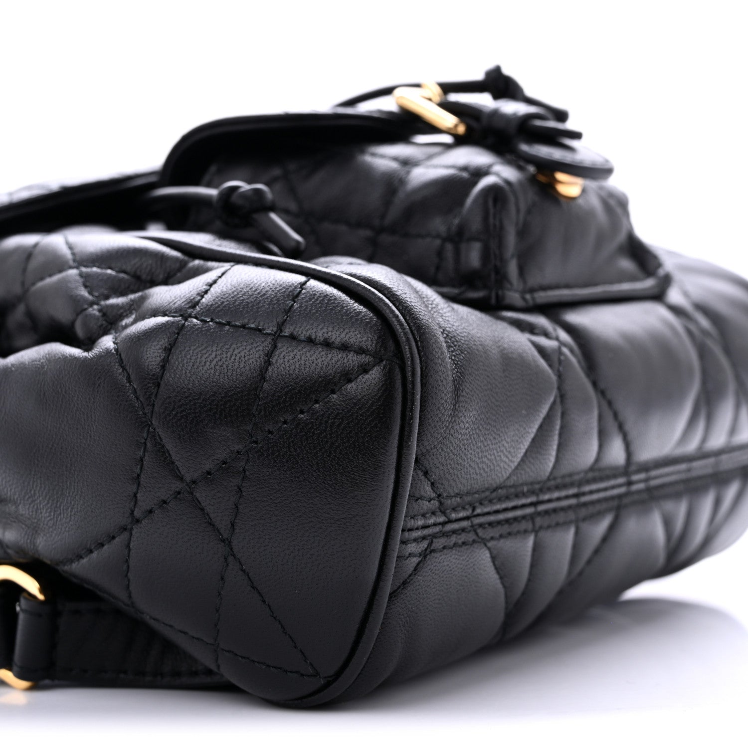 Christian Dior Lambskin Macrocannage Small Caro Backpack Black 10 of 12