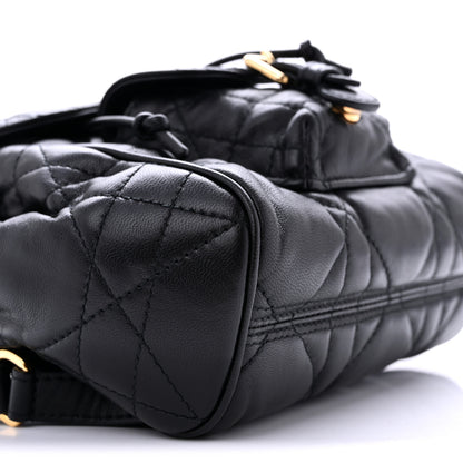 Christian Dior Lambskin Macrocannage Small Caro Backpack Black 10 of 12