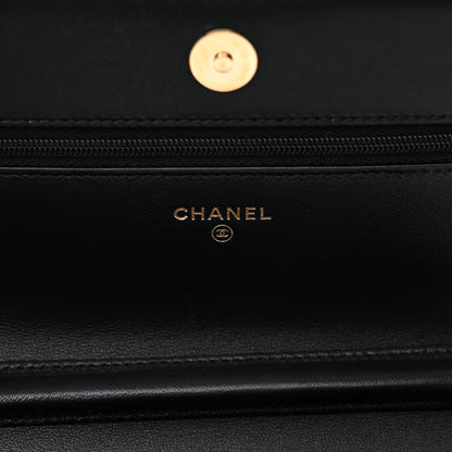 Chanel Lambskin Quilted Wallet On Chain WOC Black 6 of 12