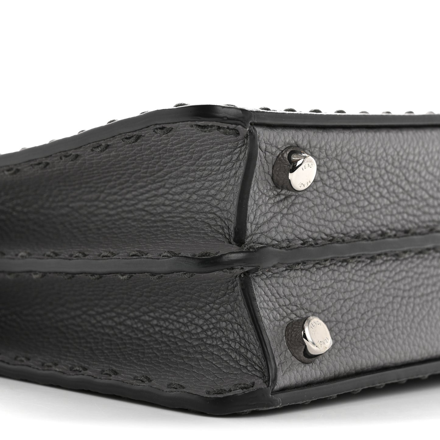 Cuoio Romano Selleria Macro Stitching Mini Peekaboo I SEE U Iconic Satchel Argento